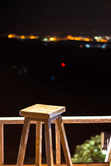 night landscape in Chiang mai Thailand, Chairs on the terrace for observation
