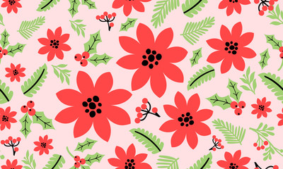 Decorative of floral pattern background, abstract red flower.