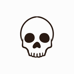 Simple skull logo icon design
