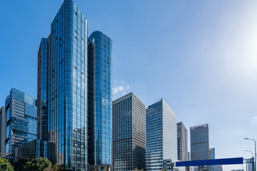 Urban modern architectural landscape and Street View Road