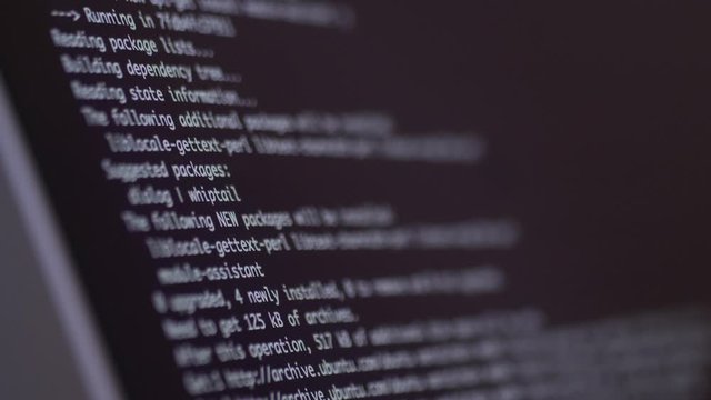 programming code development scrolling on computer screen 4k