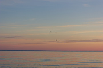 Fototapeta na wymiar gorgeous sunset on the north sea