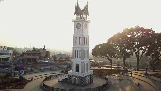 Aerial Video - Jam Gadang, Bukit Tinggi, West Sumatera, Indonesia