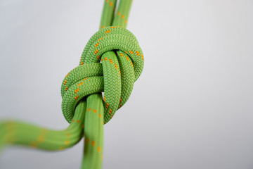 rope with knot on white background