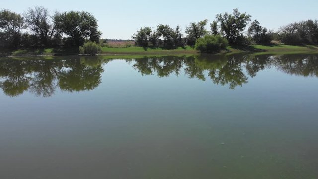 flying over still water