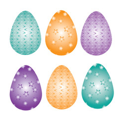 Easter eggs set. Spring. Holidays in April. Gift. Seasonal celebration.