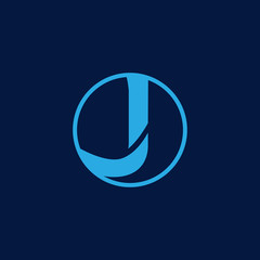 Circle logo initial letter J for business company or brand product