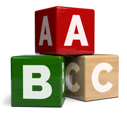 Wooden Alphabet Cubes ABC Toy