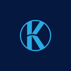 Circle logo initial letter K for business company or brand product