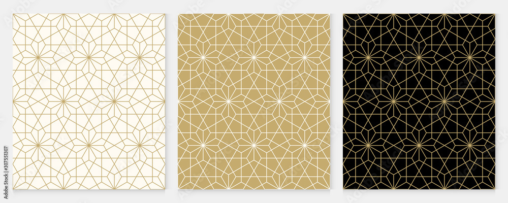 Poster background pattern seamless geometric line abstract gold luxury color vector. christmas background.