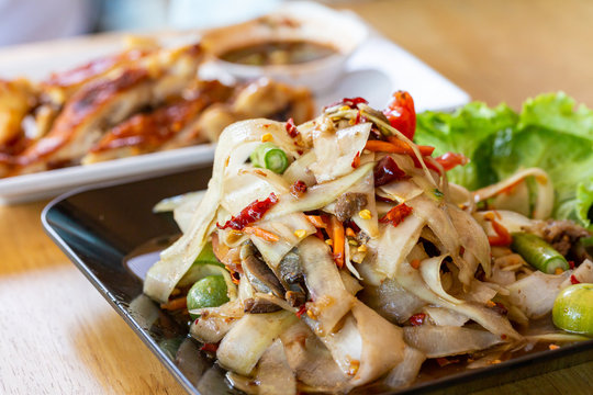Papaya Salad common dish in Thailand and Loas