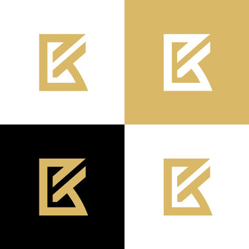 Abstract letter BK or KB logo, elegant monogram design - Vector