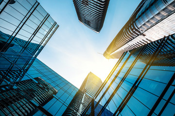 Low angle shot of modern architecture © daizuoxin