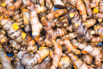 Organic fresh turmeric nature background. Herbal