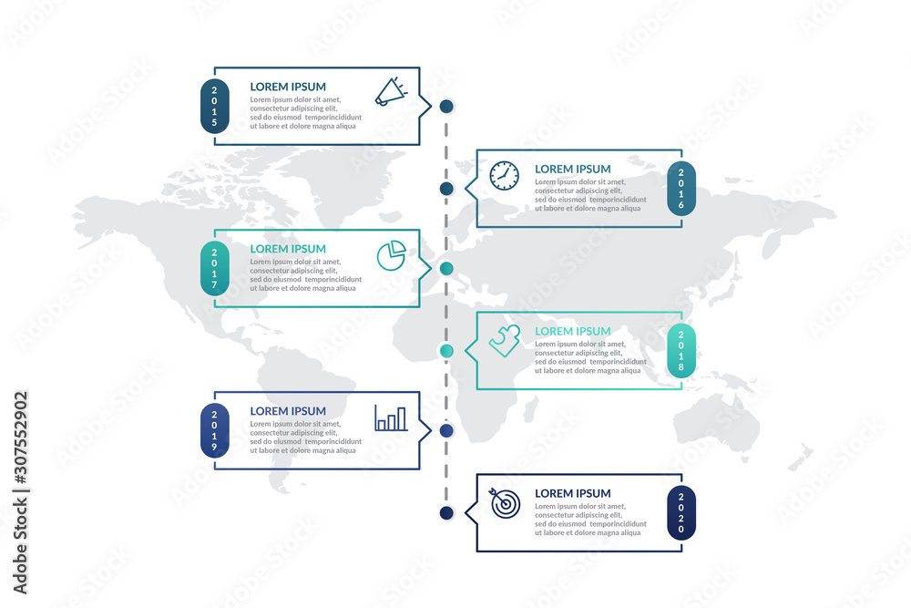 Wall mural timeline infographic template design . business infographic concept for presentations, banner, workflow layout, process diagram, flow chart