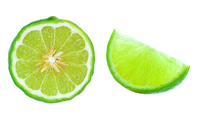 Fototapeta na wymiar Lemon Bergamot slices on white background