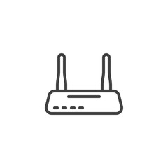 Wifi Router line icon. linear style sign for mobile concept and web design. Wifi Modem outline vector icon. Symbol, logo illustration. Vector graphics