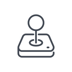 Arcade controller line icon. Old school vintage joystick vector outline sign. © NikWB