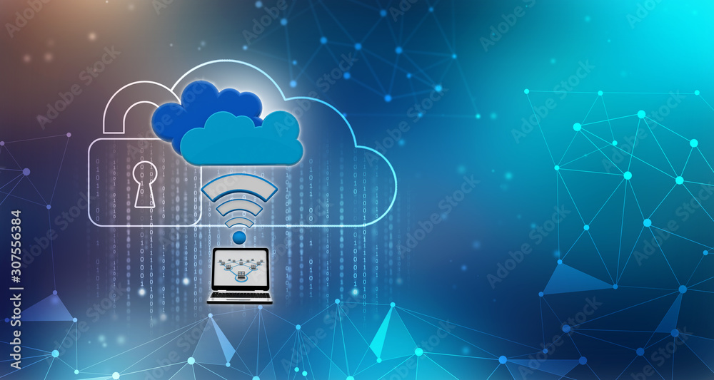 Poster 3d rendering technology cloud computing