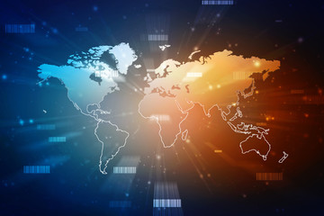 2d illustration world map abstract background