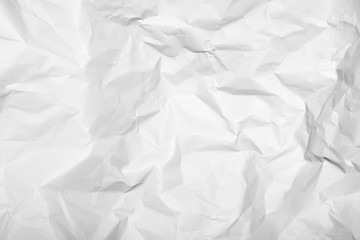 White crumpled paper texture background.	