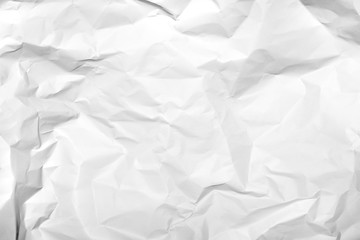 White crumpled paper texture background.	