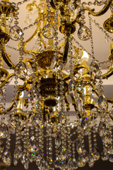 Beautiful chandelier in the theater Kemerovo, Russia. Going to the theater