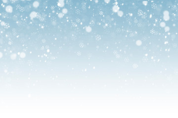 abstract winter background with snowflakes, Christmas background with heavy snowfall, snowflakes in the sky