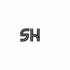 Initial outline letter SH style template