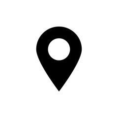 Map Pin Vector Glyph Icon, Solid Style.