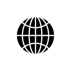 Globe Vector Glyph Icon, Solid Style.