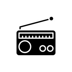 Radio Vector Glyph Icon, Solid Style.