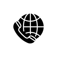Global Communication Vector Glyph Icon, Solid Style.
