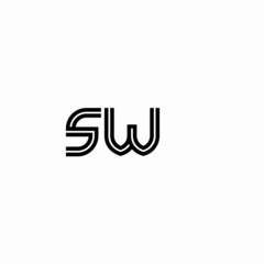 Initial outline letter SW style template