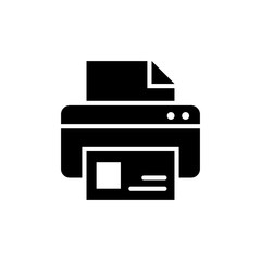 Printer Vector Glyph Icon, Solid Style.
