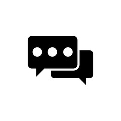 Speech Bubbles Vector Glyph Icon, Solid Style.