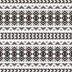 Seamless Etnic Pattern in black and white color. BW Tribal Aztec Pattern