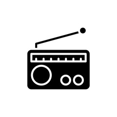 Radio Vector Glyph Icon, Solid Style.