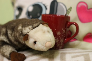  toys also drink tea in the winter, so as not to freeze