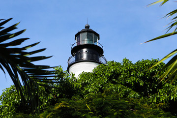The upper portion of the Key West Historic lighthouse originally built in 1848 and reconstructed in...