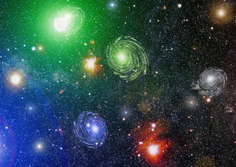 Spiral galaxy in deep space. Elements of this image furnished by NASA.