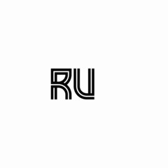 Initial outline letter RU style template