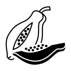 Papaya Icon Vector Simple Design