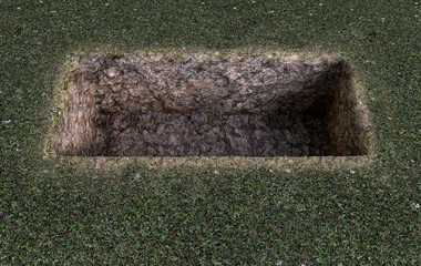 Open Empty Grave Hole