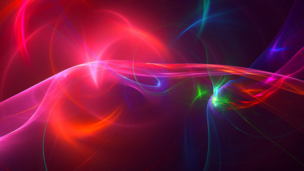 3D rendering abstract red fractal light background