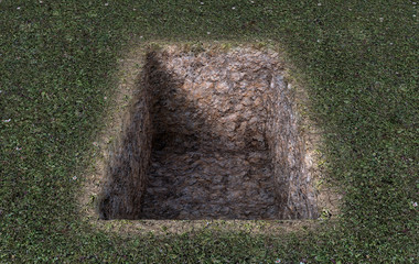 Open Empty Grave Hole