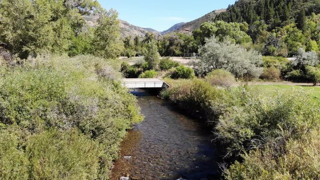 Stabilized shot of the Weber River just below Causey Reservoir near Huntsville, Utah.