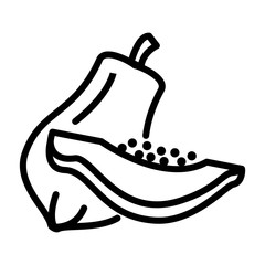 Papaya Icon Vector Simple Design