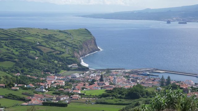 beautiful green pasture fields faial azores portugal 4k