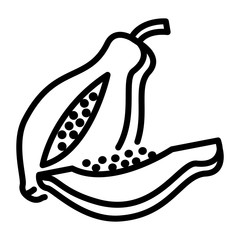 Papaya Icon Vector Simple Design